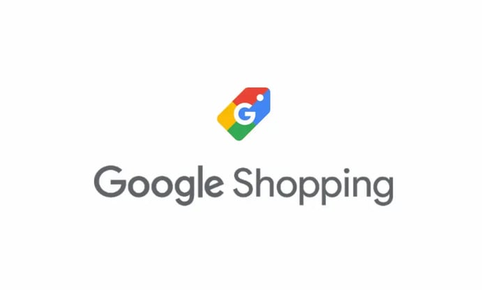 Logotipo do Google Shopping em formato de sacola de compras.